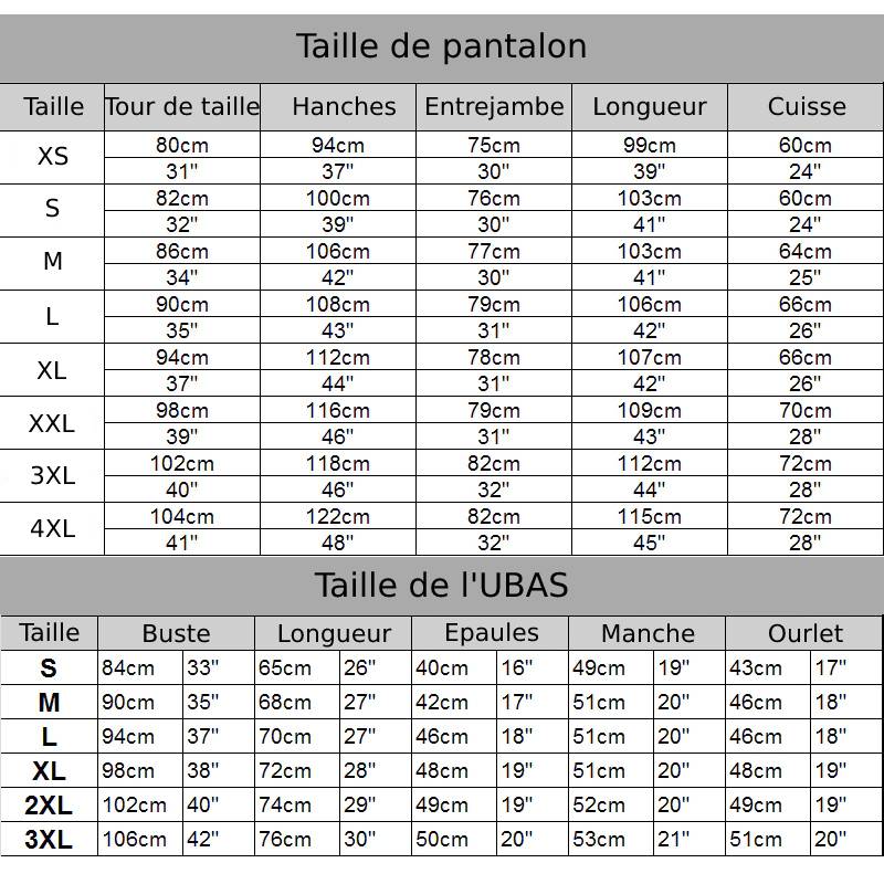 Tenue Ubas complète militaire sans genouillères